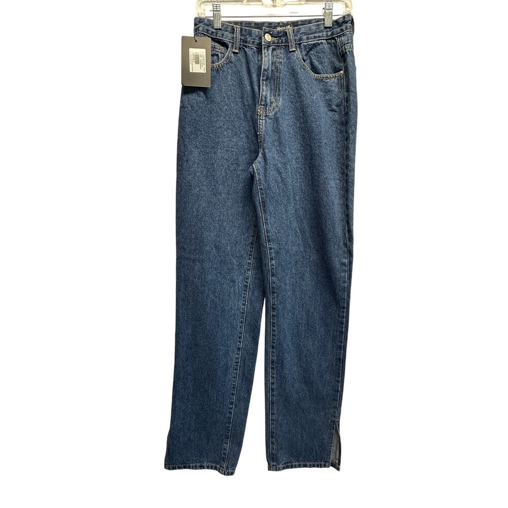 NWT Nasty Gal "Now or Never" High-Waisted Jeans 👖 Y2K Straight Leg Slit Hem